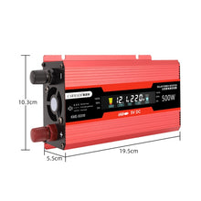 Load image into Gallery viewer, Carmaer US Plug 12V to 110V 500W Car LCD Display Inverter Household Power Converter, US Plug 12V to 110V 500W