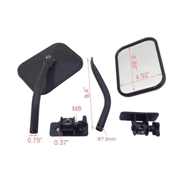 SF-JP-003 Pair  Car Side Door Rearview Mirror Adjustable Shape Angle Lens Blind Spot Exterior Mirror for Jeep Wrangler, SF-JP-003