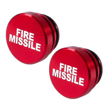 Load image into Gallery viewer, 2 PCS Car / Motorcycle FIRE MISSILE Letter Metal Cigarette Lighter Dust Cover, FIRE MISSILE (Black), FIRE MISSILE (Red)
