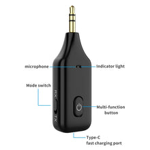 Load image into Gallery viewer, A60 3 in 1 Car Bluetooth Receiver Transmitter 3.5AUX Hands-free Call, A60