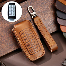 Load image into Gallery viewer, Hallmo Car Cowhide Leather Key Protective Cover Key Case for Hyundai Rohens Genesis 8-button, For Rohens Genesis
