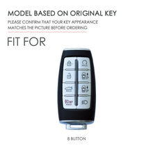 Load image into Gallery viewer, Hallmo Car Cowhide Leather Key Protective Cover Key Case for Hyundai Rohens Genesis 8-button, For Rohens Genesis
