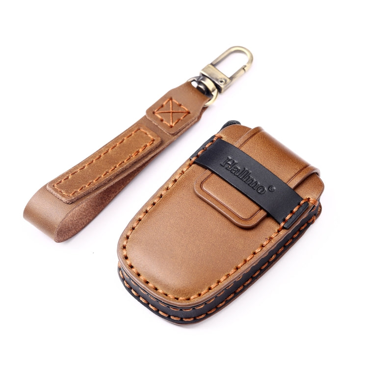 Hallmo Car Cowhide Leather Key Protective Cover Key Case for KIA K2 / K3 / K5 4-button, For KIA K2 / K3 / K5 4-button
