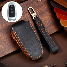Load image into Gallery viewer, Hallmo Car Cowhide Leather Key Protective Cover Key Case for Hyundai 3-button, For Hyundai 3-button