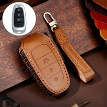 Load image into Gallery viewer, Hallmo Car Cowhide Leather Key Protective Cover Key Case for Hyundai 3-button, For Hyundai 3-button