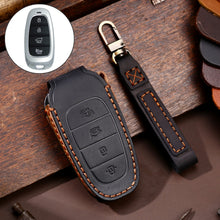 Load image into Gallery viewer, Hallmo Car Cowhide Leather Key Protective Cover Key Case for Hyundai 4-button, For Hyundai 4-button