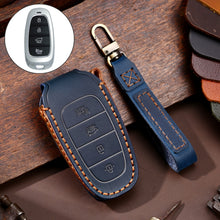 Load image into Gallery viewer, Hallmo Car Cowhide Leather Key Protective Cover Key Case for Hyundai 4-button, For Hyundai 4-button