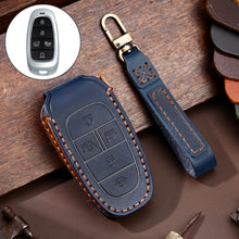 Load image into Gallery viewer, Hallmo Car Cowhide Leather Key Protective Cover Key Case for Hyundai 5-button, For Hyundai 5-button