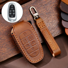 Load image into Gallery viewer, Hallmo Car Cowhide Leather Key Protective Cover Key Case for Hyundai 7-button, For Hyundai 7-button