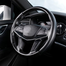Load image into Gallery viewer, Car Universal Carbon Fiber Texture Leather Steering Wheel Cover