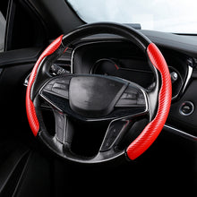 Load image into Gallery viewer, Car Universal Carbon Fiber Texture Leather Steering Wheel Cover