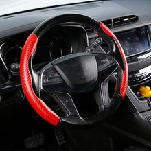 Load image into Gallery viewer, Car Universal Carbon Fiber Texture Leather Steering Wheel Cover