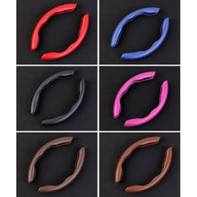Load image into Gallery viewer, Car Universal Carbon Fiber Texture Leather Steering Wheel Cover
