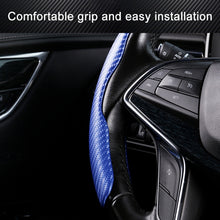Load image into Gallery viewer, Car Universal Carbon Fiber Texture Leather Steering Wheel Cover