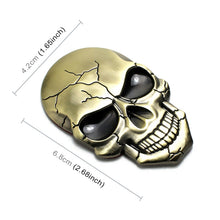 Load image into Gallery viewer, Three-dimensional Devil Skull Metal Car Sticker, Bronze, Silver Grey, Titanium Color
