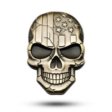 Load image into Gallery viewer, Three-dimensional Devil Skull Metal Plating Car Sticker, Silver, Black, Gun Metal, Plating Bronze, Red