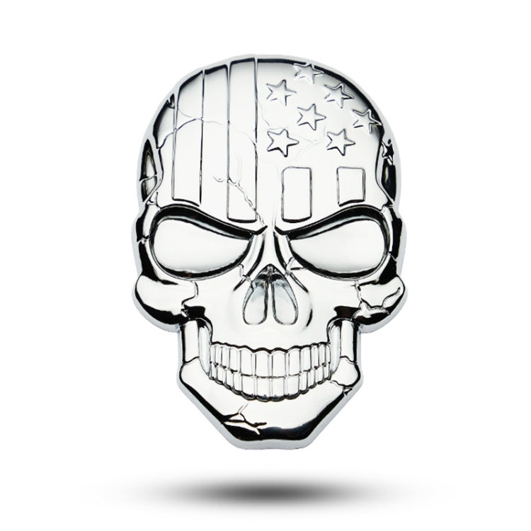 Three-dimensional Devil Skull Metal Plating Car Sticker, Silver, Black, Gun Metal, Plating Bronze, Red