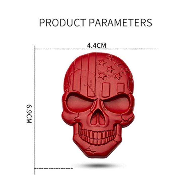 Three-dimensional Devil Skull Metal Plating Car Sticker, Silver, Black, Gun Metal, Plating Bronze, Red
