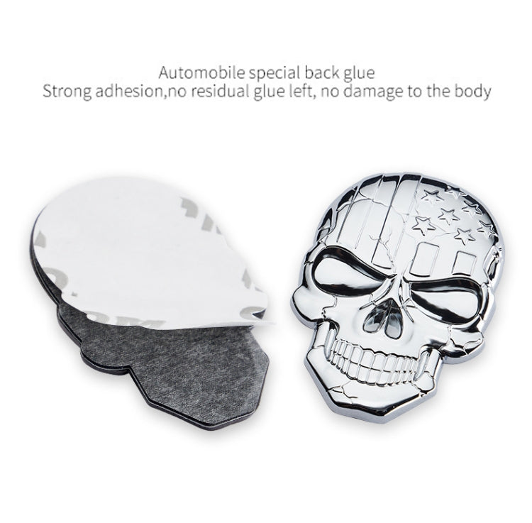 Three-dimensional Devil Skull Metal Plating Car Sticker, Silver, Black, Gun Metal, Plating Bronze, Red