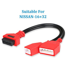 Load image into Gallery viewer, 16 + 32 Pin External Thread to OBD2 Extension Cable for Nissan Sylphy, For Nissan Sylphy