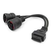 Load image into Gallery viewer, J1708 J1939 6Pin 9Pin to OBD2 16Pin Female Car Diagnostic Adapter Cable, 6Pin 9Pin to OBD2