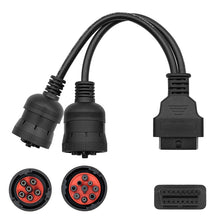 Load image into Gallery viewer, J1708 J1939 6Pin 9Pin to OBD2 16Pin Female Car Diagnostic Adapter Cable, 6Pin 9Pin to OBD2