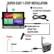 Load image into Gallery viewer, 7 inch Car Digital Wireless Rear-view Split-screen Monitor Four Record, Four Record
