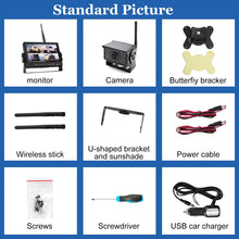 Load image into Gallery viewer, 7 inch Car Digital Wireless Rear-view Split-screen Monitor Four Record, Four Record