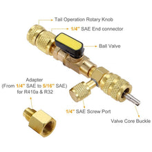 Load image into Gallery viewer, R410A R22 Spool Remover Installation Tool with Dual Size SAE 1/4 and 5/16 Ports, R410A