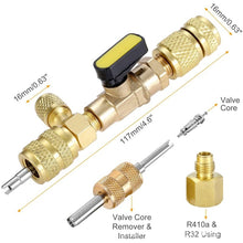 Load image into Gallery viewer, R410A R22 Spool Remover Installation Tool with Dual Size SAE 1/4 and 5/16 Ports, R410A