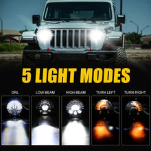 Load image into Gallery viewer, 7 inch Car Matrix Gradient LED Headlight Lamps for Jeep Wrangler, 7 inch Matrix