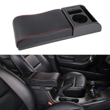 Load image into Gallery viewer, Car Multi-functional Dual USB Armrest Box Booster Pad, Microfiber Leather Curved Type, Microfiber Curved Type (Black), Microfiber Curved Type (Black Red), Microfiber Curved Type (Black White)
