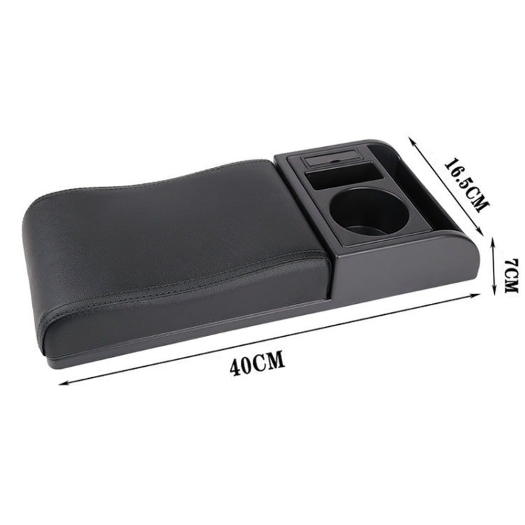 Car Multi-functional Dual USB Armrest Box Booster Pad, Microfiber Leather Curved Type, Microfiber Curved Type (Black), Microfiber Curved Type (Black Red), Microfiber Curved Type (Black White)