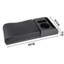 Load image into Gallery viewer, Car Multi-functional Dual USB Armrest Box Booster Pad, Microfiber Leather Curved Type, Microfiber Curved Type (Black), Microfiber Curved Type (Black Red), Microfiber Curved Type (Black White)