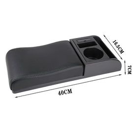 Car Multi-functional Dual USB Armrest Box Booster Pad, Microfiber Leather Curved Type, Microfiber Curved Type (Black), Microfiber Curved Type (Black Red), Microfiber Curved Type (Black White)