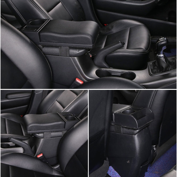 Car Multi-functional Dual USB Armrest Box Booster Pad, Microfiber Leather Curved Type, Microfiber Curved Type (Black), Microfiber Curved Type (Black Red), Microfiber Curved Type (Black White)