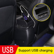 Load image into Gallery viewer, Car Multi-functional Dual USB Armrest Box Booster Pad, Microfiber Leather Curved Type, Microfiber Curved Type (Black), Microfiber Curved Type (Black Red), Microfiber Curved Type (Black White)