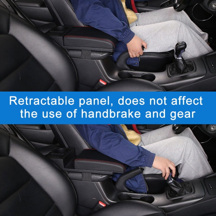 Car Multi-functional Dual USB Armrest Box Booster Pad, Microfiber Leather Curved Type, Microfiber Curved Type (Black), Microfiber Curved Type (Black Red), Microfiber Curved Type (Black White)