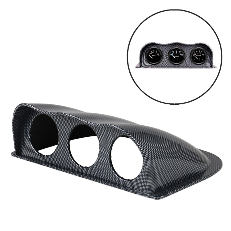 Car 52mm 3 Holes Dash Gauge Meter Pod Mount Holder, Carbon Fiber, 3 Holes, Carbon Fiber