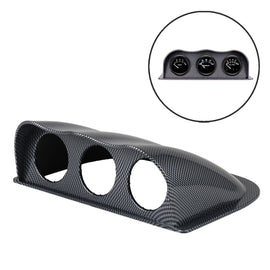 Car 52mm 3 Holes Dash Gauge Meter Pod Mount Holder, Carbon Fiber, 3 Holes, Carbon Fiber