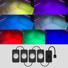 Load image into Gallery viewer, A17 Car Colorful Voice-activated RGB Foot LED Atmosphere Light, Single Light Pure Color Version, Single Light Pure Color Version