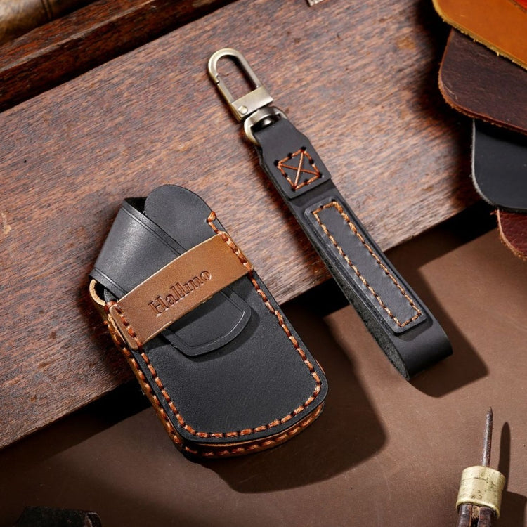 Hallmo Car Cowhide Leather Key Protective Cover for Volkswagen Golf 8, For Volkswagen Golf 8 (Black), For Volkswagen Golf 8 (Blue), For Volkswagen Golf 8 (Brown)