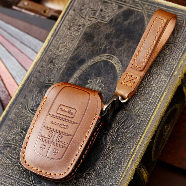 Hallmo Car Genuine Leather Key Protective Cover for Toyota Sienna 6-button, For Toyota Sienna 6-button (Black), For Toyota Sienna 6-button (Blue), For Toyota Sienna 6-button (Brown)
