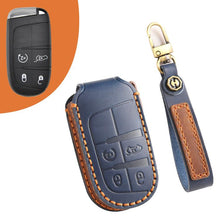 Load image into Gallery viewer, Hallmo Car Genuine Leather Key Protective Cover for Jeep Compass 4-button, For Jeep Compass 4-button (Black), For Jeep Compass 4-button (Blue), For Jeep Compass 4-button (Brown)