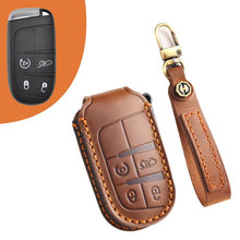 Load image into Gallery viewer, Hallmo Car Genuine Leather Key Protective Cover for Jeep Compass 4-button, For Jeep Compass 4-button (Black), For Jeep Compass 4-button (Blue), For Jeep Compass 4-button (Brown)