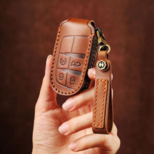 Load image into Gallery viewer, Hallmo Car Genuine Leather Key Protective Cover for Jeep Compass 4-button, For Jeep Compass 4-button (Black), For Jeep Compass 4-button (Blue), For Jeep Compass 4-button (Brown)