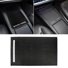 Load image into Gallery viewer, Carbon Fiber Car Storage Box Panel Decorative Sticker for Tesla Model X, Storage Box Panel