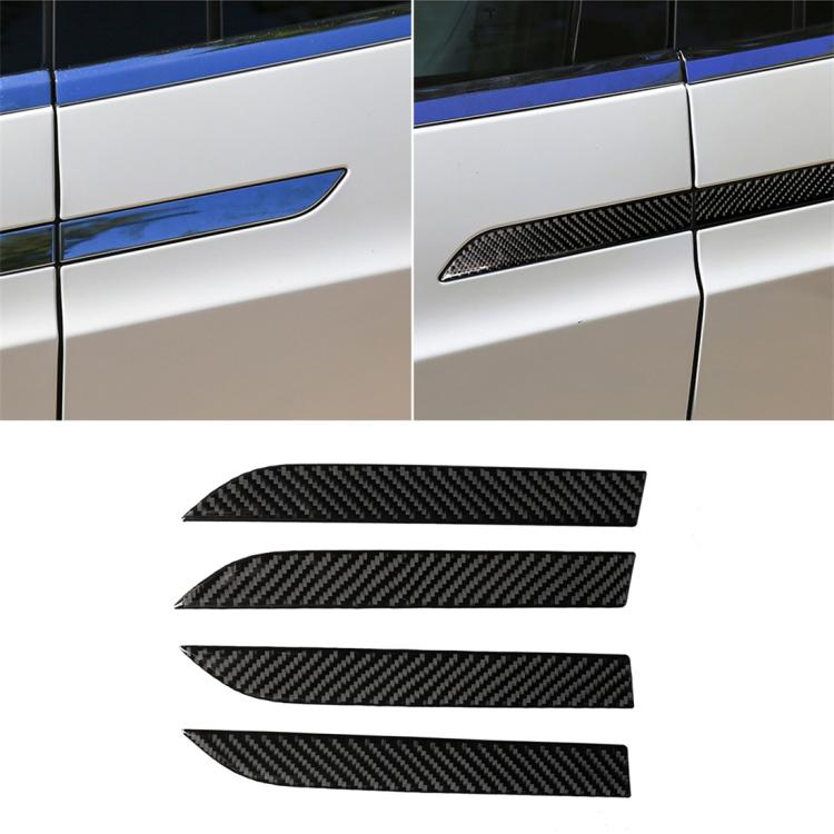 4 PCS Carbon Fiber Car Outer Door Handle Panel Decorative Sticker for Tesla Model X, Outer Door Handle Panel