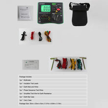 Load image into Gallery viewer, DUOYI DY5500 Car 4 in 1 Digital Multifunction Resistance Tester Insulation Earth Multimeter, DY5500
