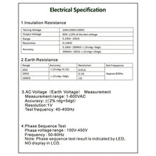 Load image into Gallery viewer, DUOYI DY5500 Car 4 in 1 Digital Multifunction Resistance Tester Insulation Earth Multimeter, DY5500